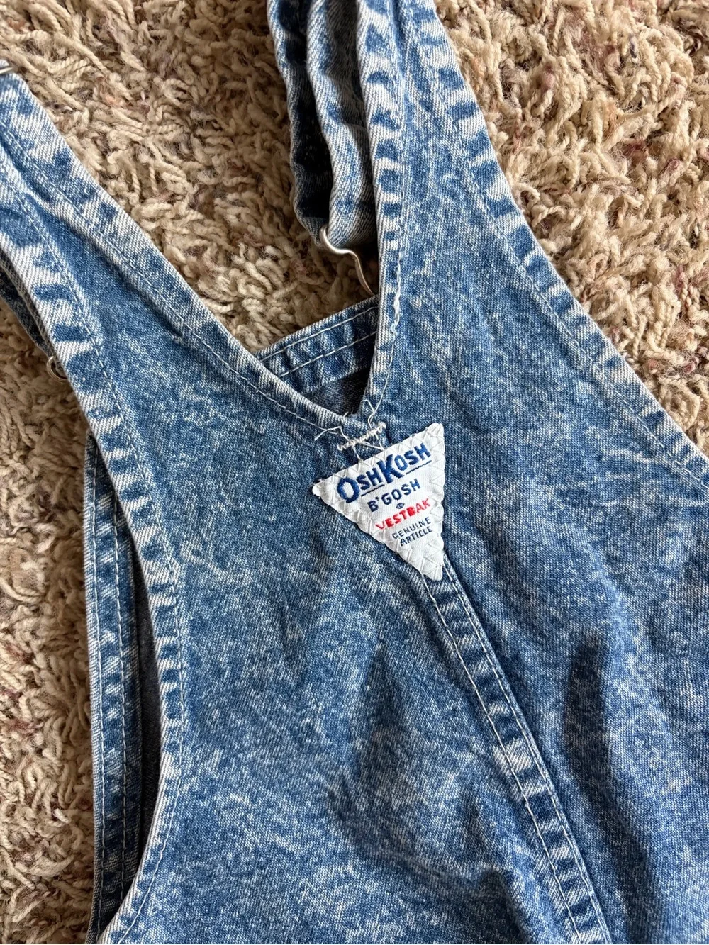 OshKosh B'gosh vintage 80’s Acid Wash Blue Denim Kids Overalls